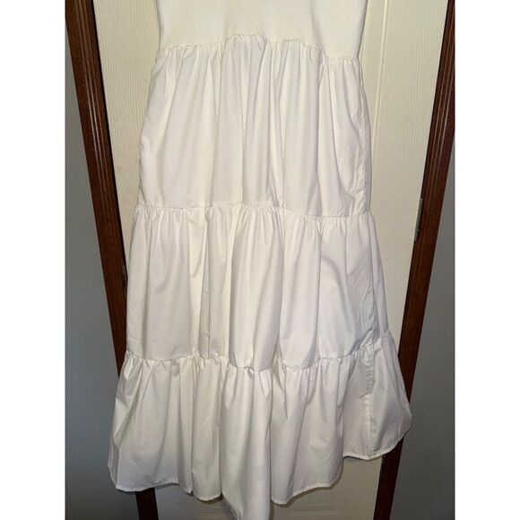 NWT Lovable Cutie White Sleeveless Tiered Midi Dress With Pockets SZ Large - Picture 14 of 15